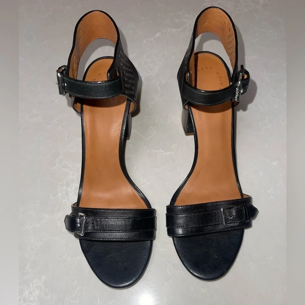 EUC Marc By Marc Jacobs Diamonds Black Leather Heeled Sandals